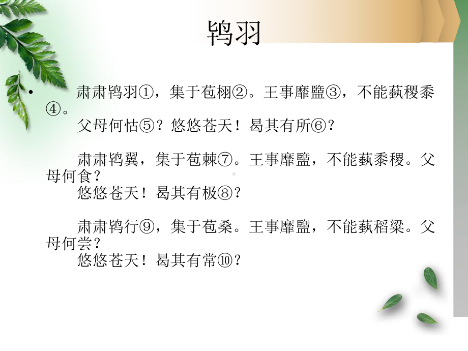 诗经唐风鸨羽注释翻译欣赏题解译文课件.ppt_第2页