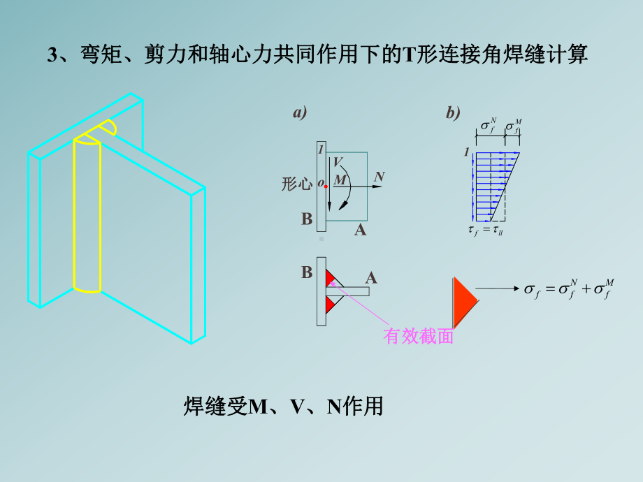 剪力与轴心力共同作用下的T形连接角焊缝计算课件.ppt_第1页