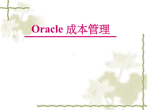 Oracle成本管理模块课件.ppt