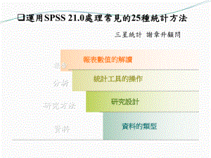 运用SPSS21.0处理常见的-25种统计方法课件.ppt