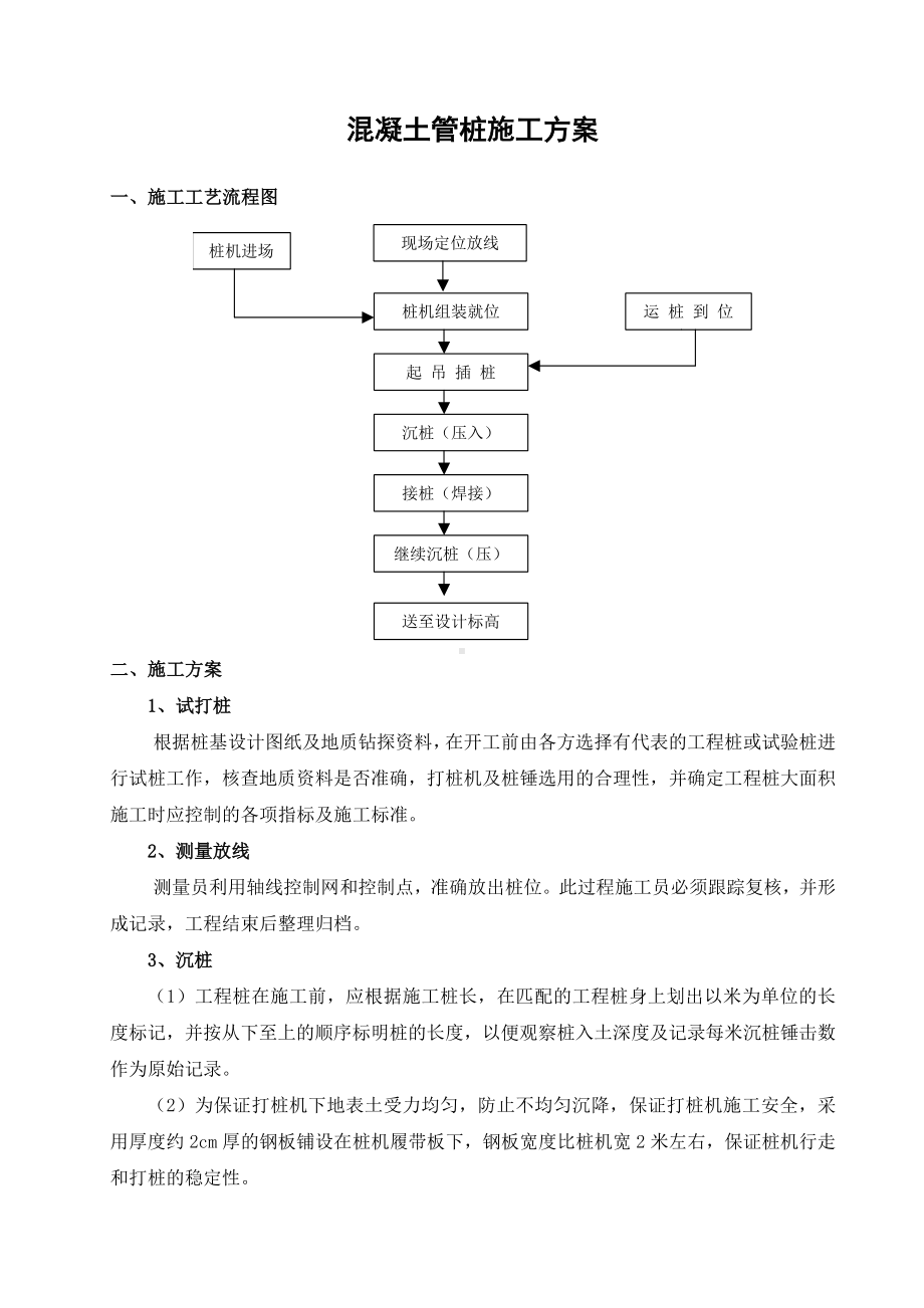 混凝土管桩施工方案(详细).doc_第1页