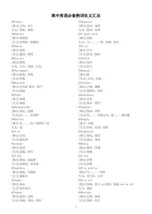 高中英语高考必备熟词生义汇总(一词多义）（共357个）.doc