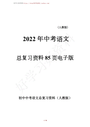 人教版2022年中考语文总复习资料.docx