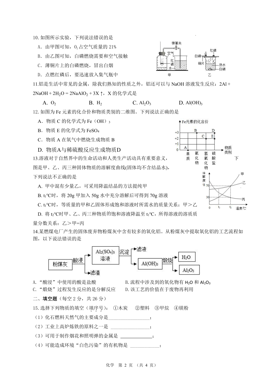 2022年海南省中考模拟化学试卷（二）.pdf_第2页