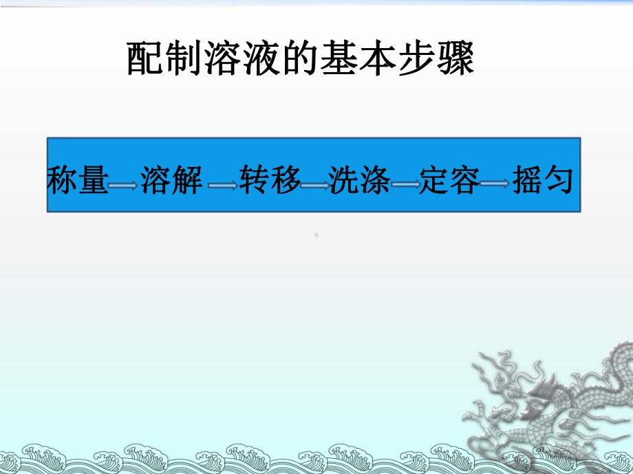 配制溶液的基本步骤转移摇匀称量溶解洗涤定容仰视刻课件.ppt_第2页