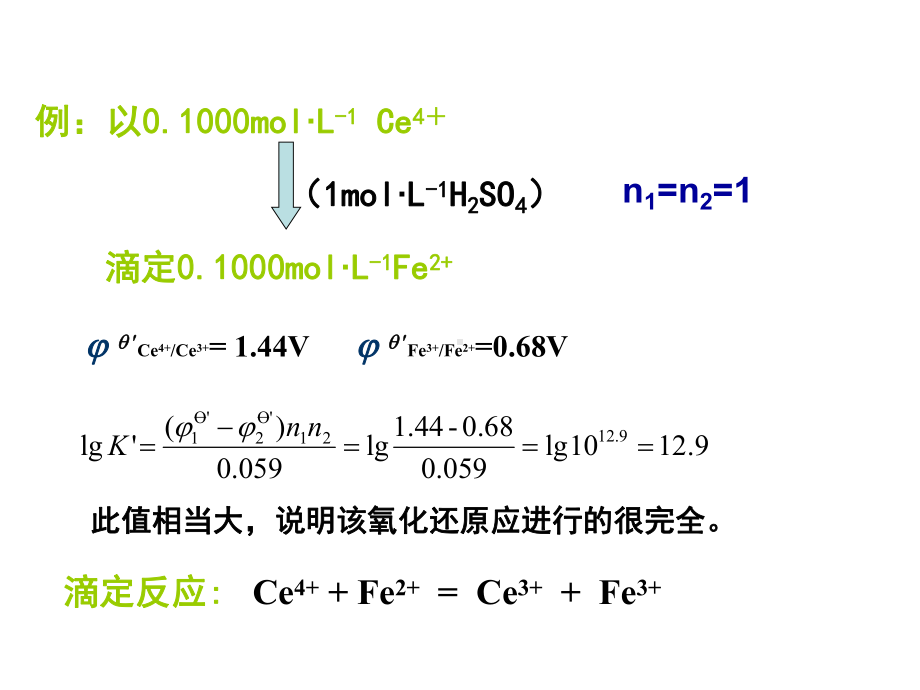 氧化还原滴定曲线及终点的确定课件.ppt_第2页