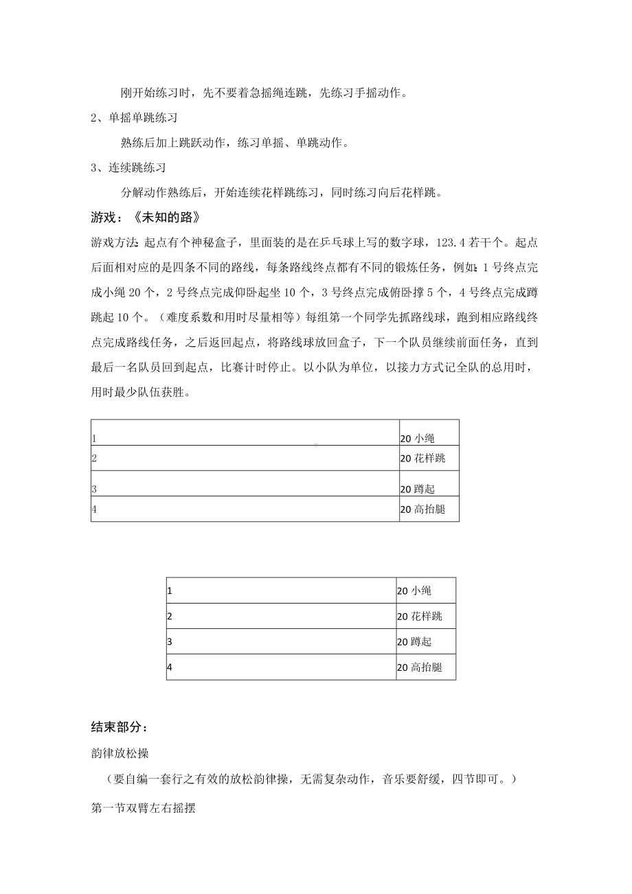 跳绳、单人花样跳绳教学设计.docx_第2页