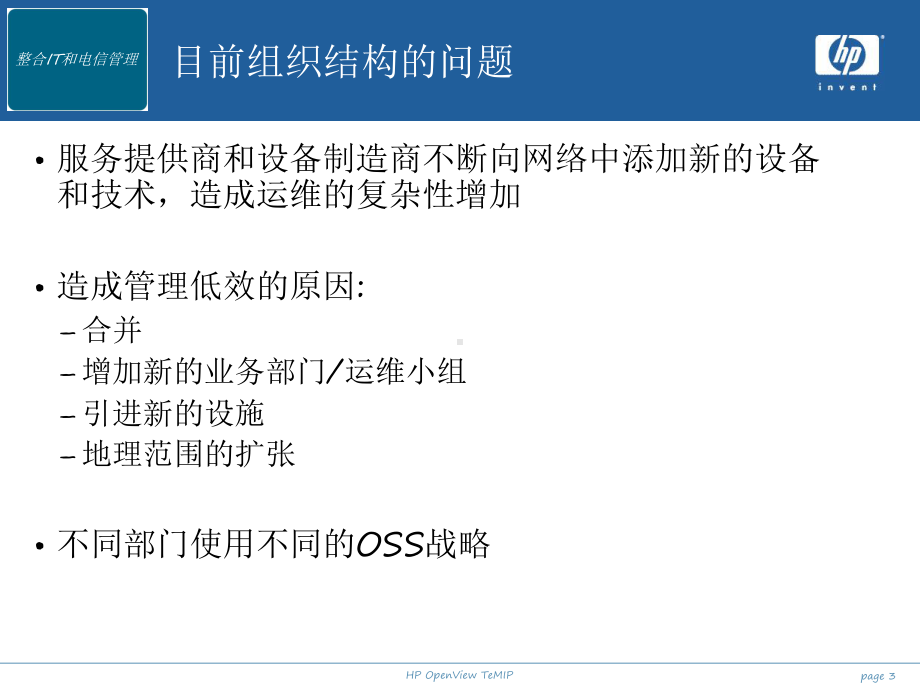 HPOpenView综合服务管理一套紧密集成的OSS应用程序跨ITIP课件.ppt_第3页