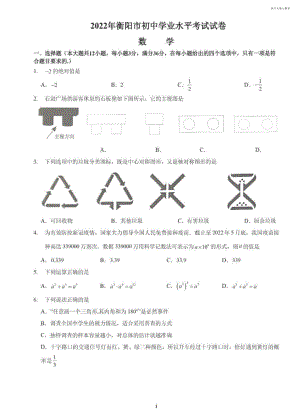 2022年湖南省衡阳市中考数学真题.doc