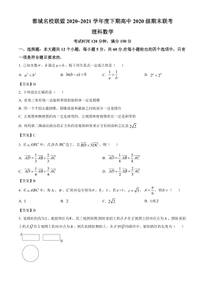 四川省成都市蓉城名校联盟2020-2021学年高一下学期期末联考理科数学试题.doc