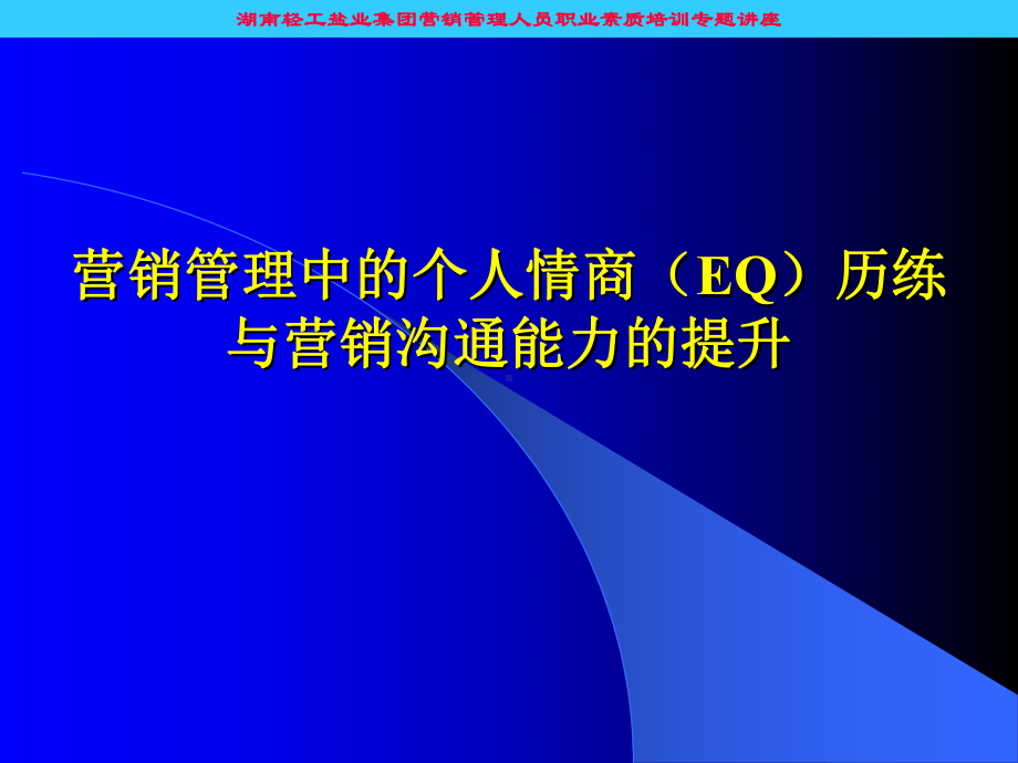 湖南轻工盐业集团营销管理人员培训专题讲座.课件.ppt_第1页