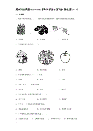 2021-2022学年苏教版五年级下学期科学期末训练试题（试题）-.docx