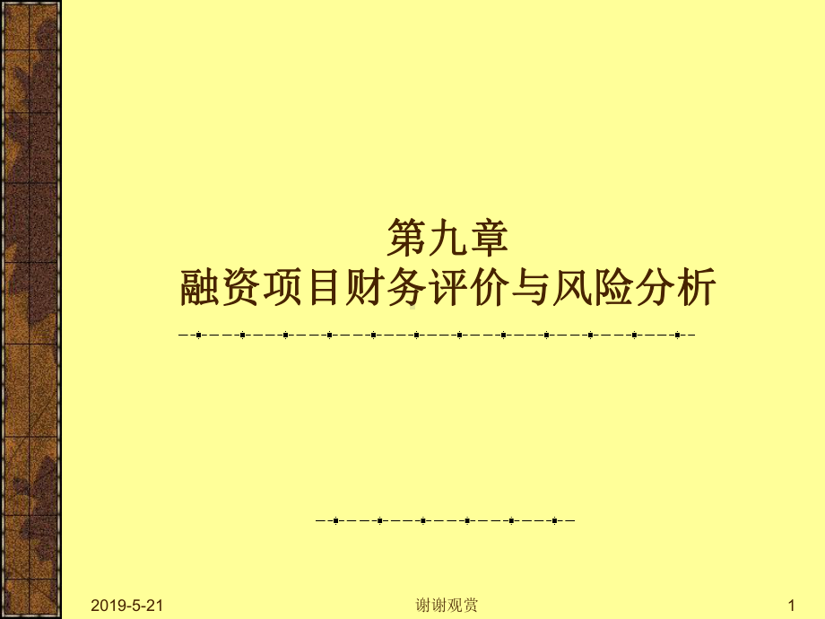 第九章-融资项目财务评价与风险分析课件.ppt_第1页