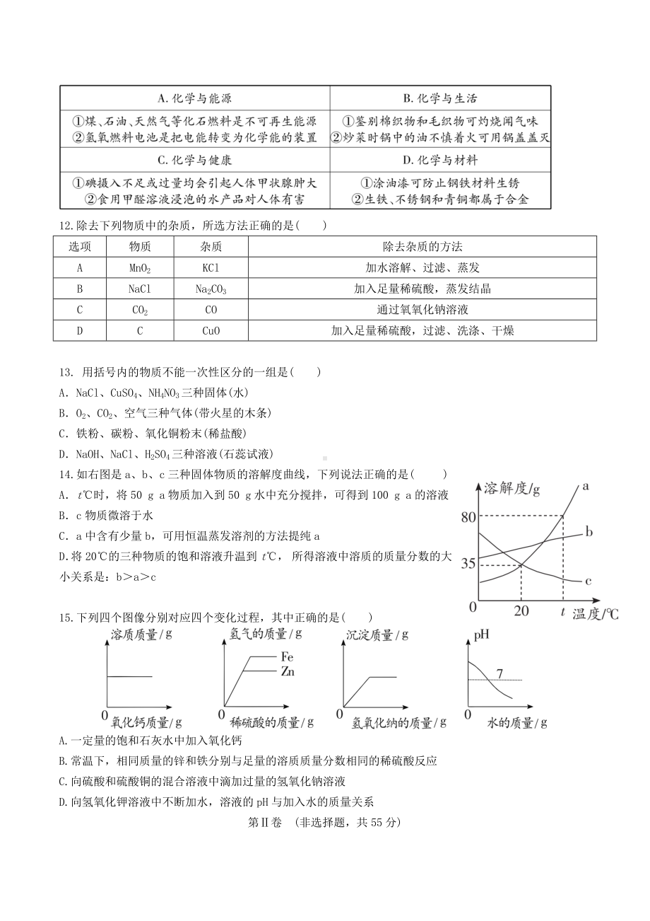 2022年广东省中考模拟化学试卷(二).docx_第3页