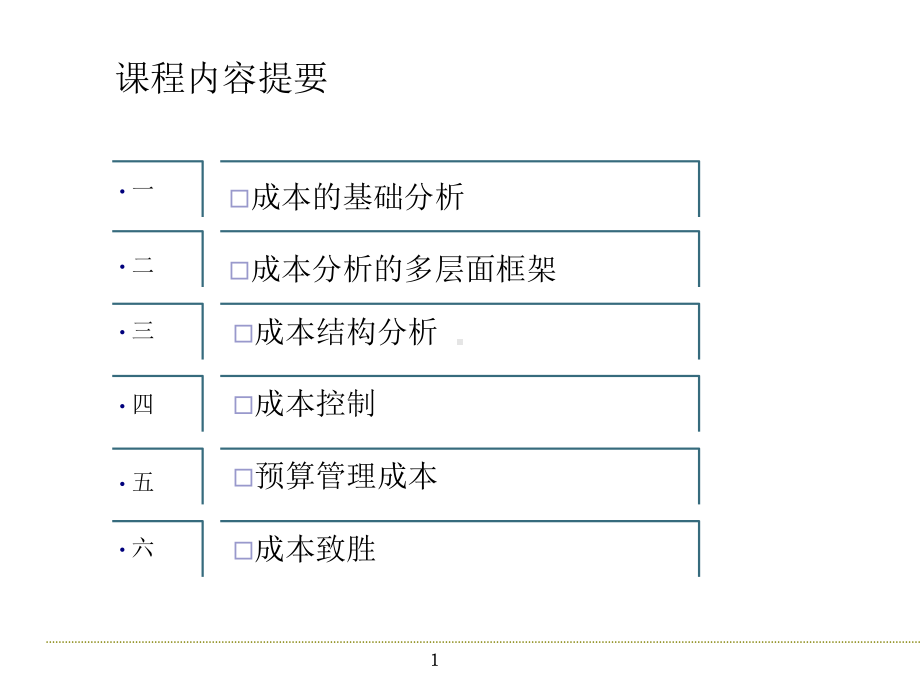 课程内容提要-成本的基础分析.pptx课件.pptx_第1页