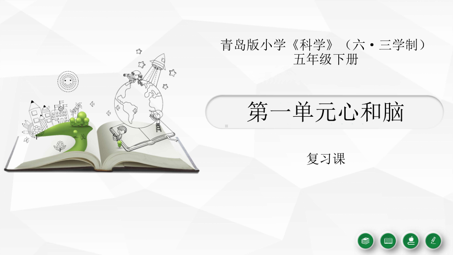 2021-2022学年青岛版（六三制）五年级下学期科学科学第一单元心和脑复习 ppt课件.pptx_第1页