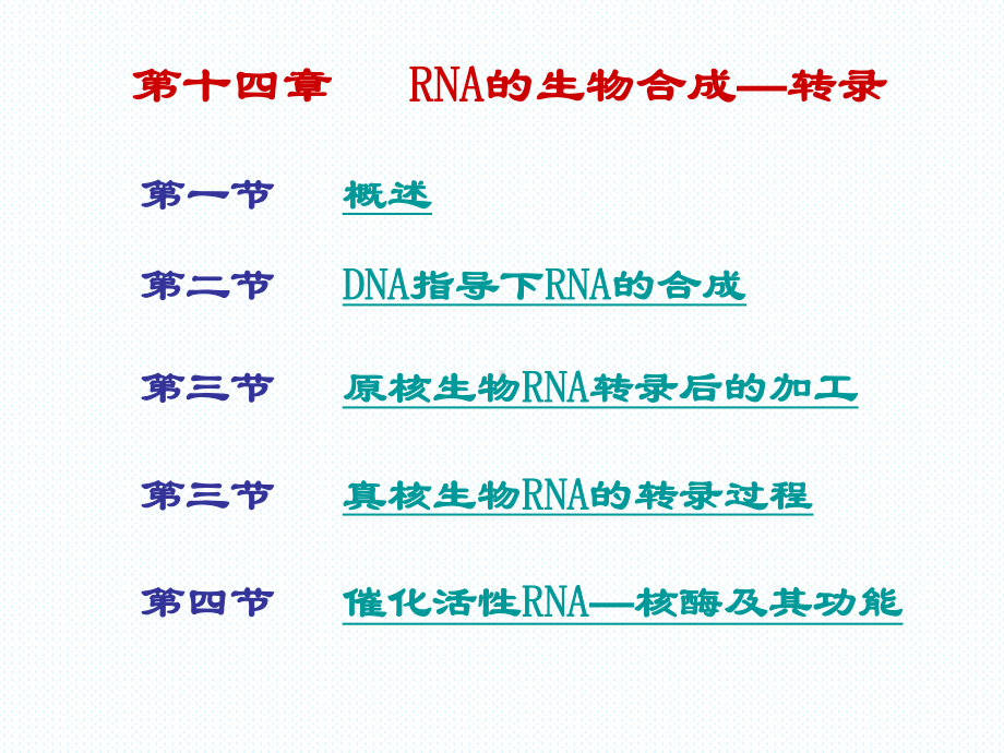 十三RNA生物合成（精品PPT）课件.ppt_第1页