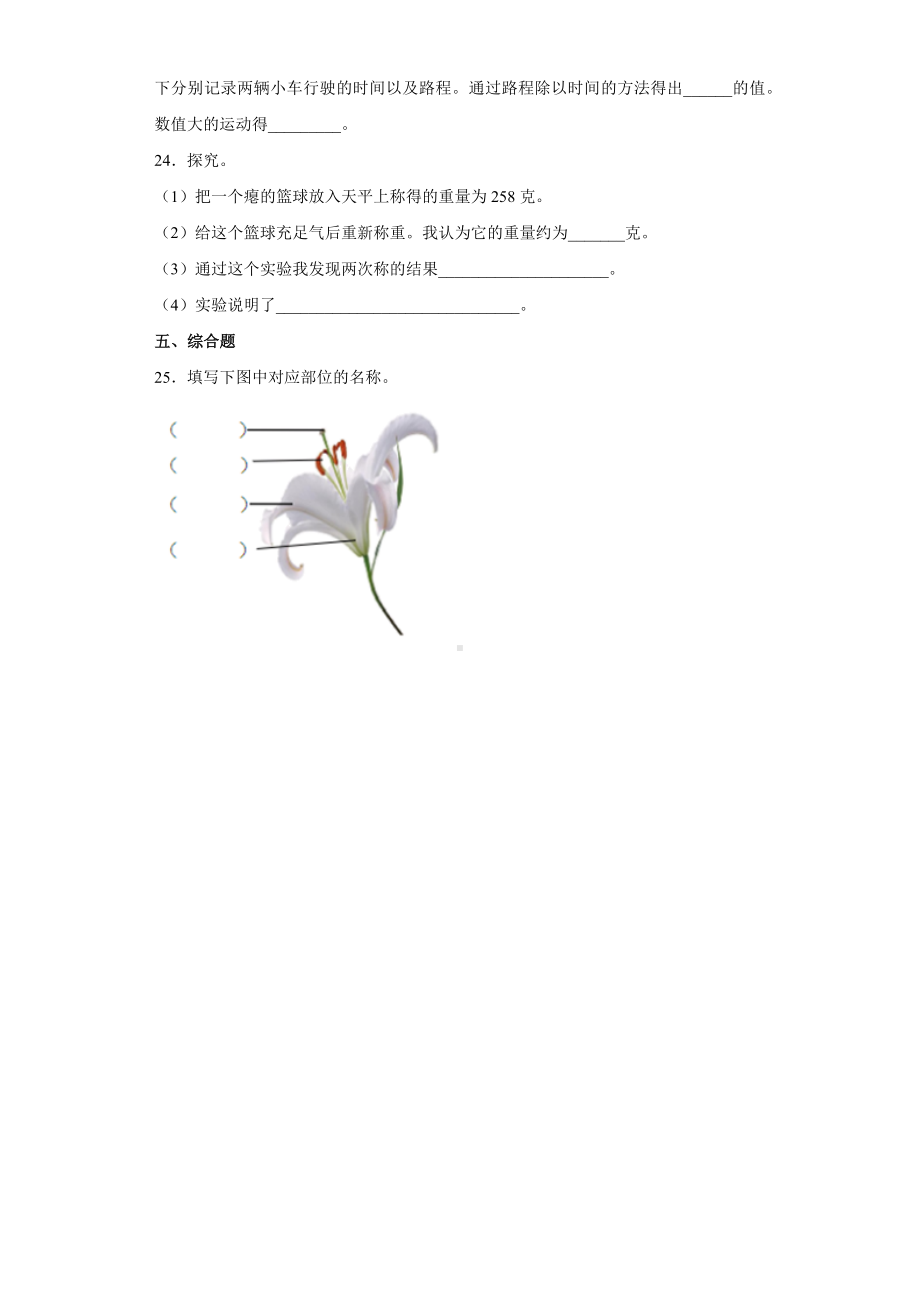 2022年新人教鄂教版三年级下册科学期末训练试题（含答案）.docx_第3页