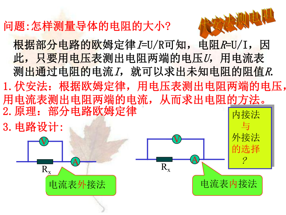 电阻的测量伏安法-湖南示范性普通高级中学课件.ppt_第2页