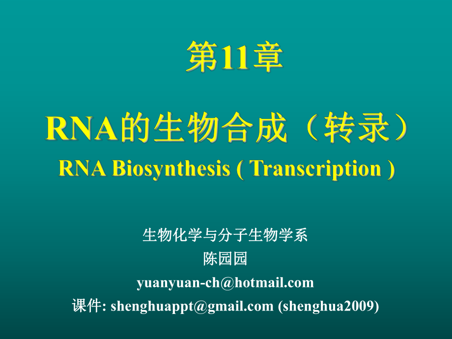 11-RNA的生物合成.ppt课件.ppt_第1页