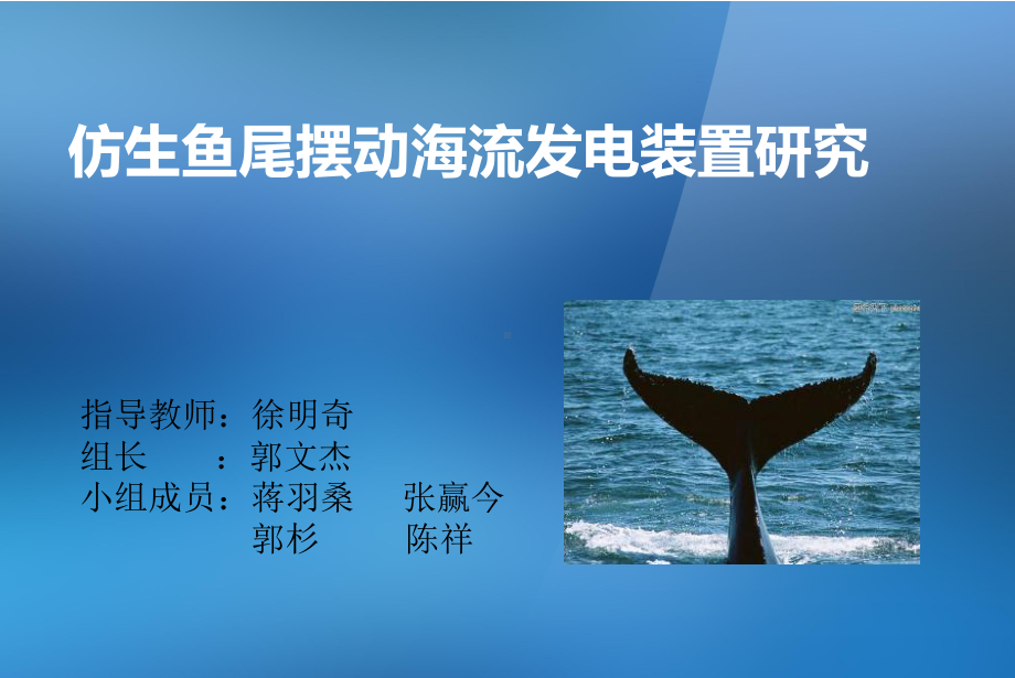 仿生鱼尾摆动海流发电装置研究课件.ppt_第1页