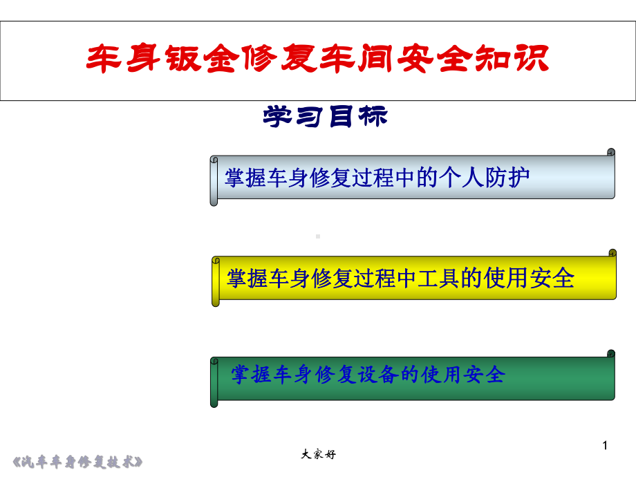 车身钣金修复车间安全知识-PPT课件.ppt_第1页