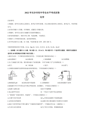 2022年湖南省长沙市中考化学真题.docx