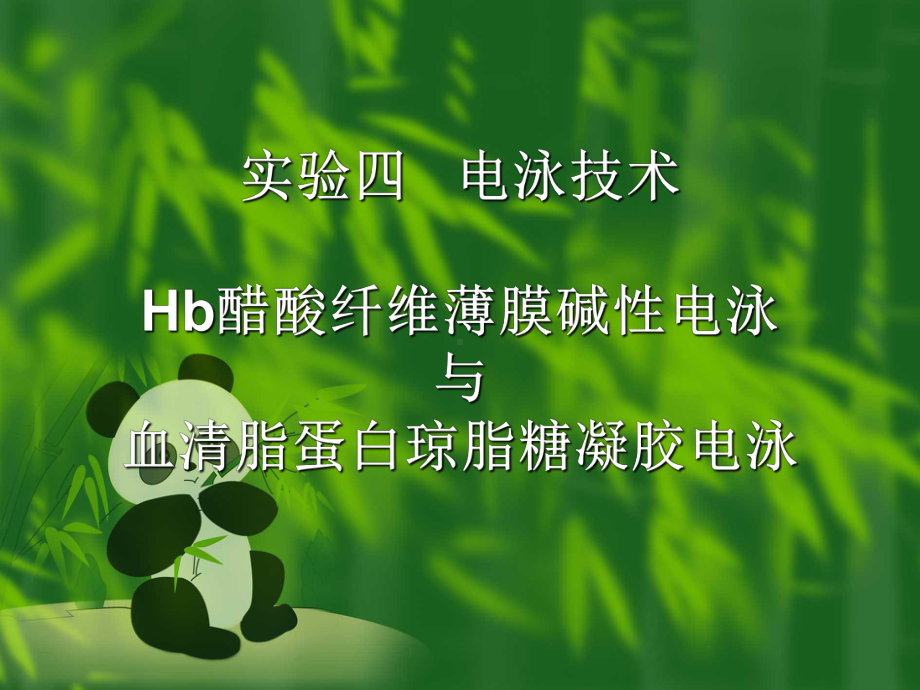 (修改)实验四Hb的醋酸纤维薄膜电泳与血清脂蛋白琼脂糖凝胶电泳课件.ppt_第1页