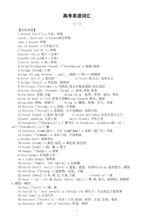 高中英语高考词汇记忆背诵和词性转换整理汇总（五）（共三组）.doc