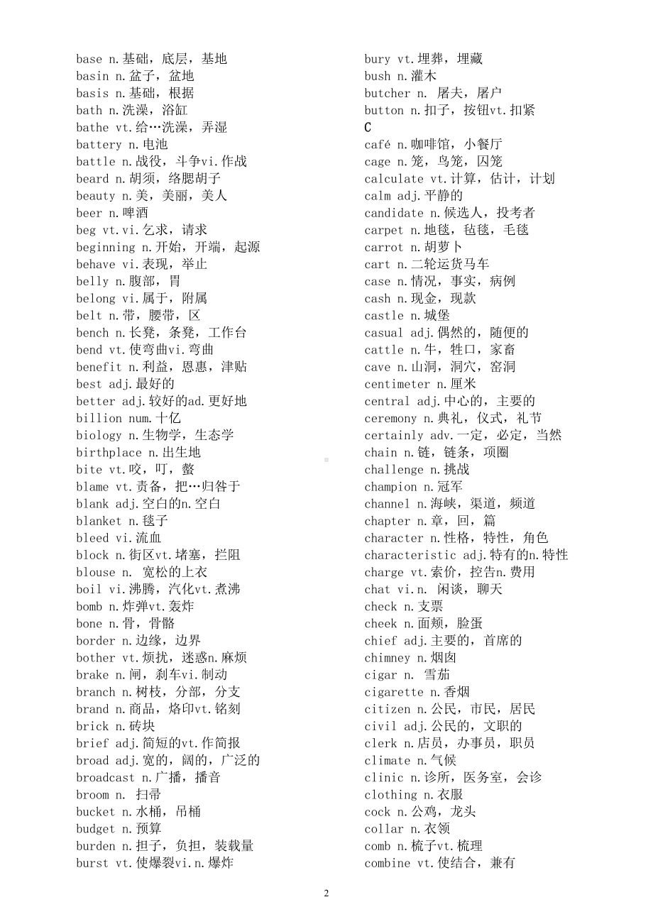 高中英语高考复习高频重点词汇汇总（共1000个）.doc_第2页