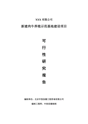 新建肉牛养殖示范基地建设项目项目可行性研究报告案例.doc