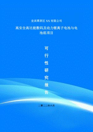 高安全高比能数码及动力锂离子电池与电池组可行性研究报告建议书案例.doc