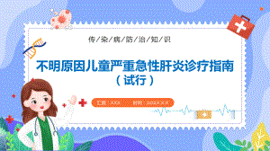 课件模板卡通风不明原因儿童严重急性肝炎诊疗指南（试行））诊疗方案.pptx
