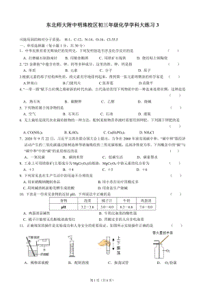 吉林省东北师大附 明珠校区2021-2022学年九年级下学期化学学科大练习 3.pdf