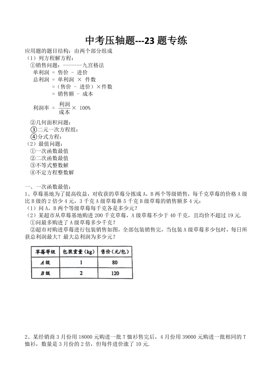 2022年浙江省温州市瑞安市数学九年级中考复习中考压轴题23题专题专练.docx_第1页