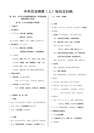 2021-2022学年高中历史统编版（2019）必修中外历史纲要上知识点归纳.docx