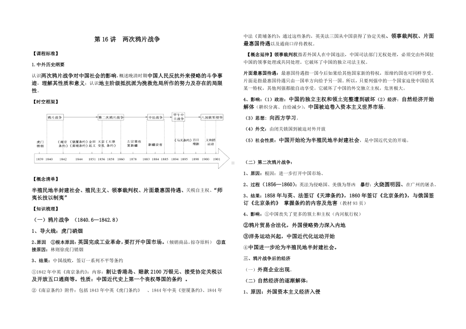 第五单元 晚清时期的内忧外患与救亡图存 知识清单-2022届高三统编版（2019）历史必修中外历史纲要上三轮冲刺复习.docx_第1页