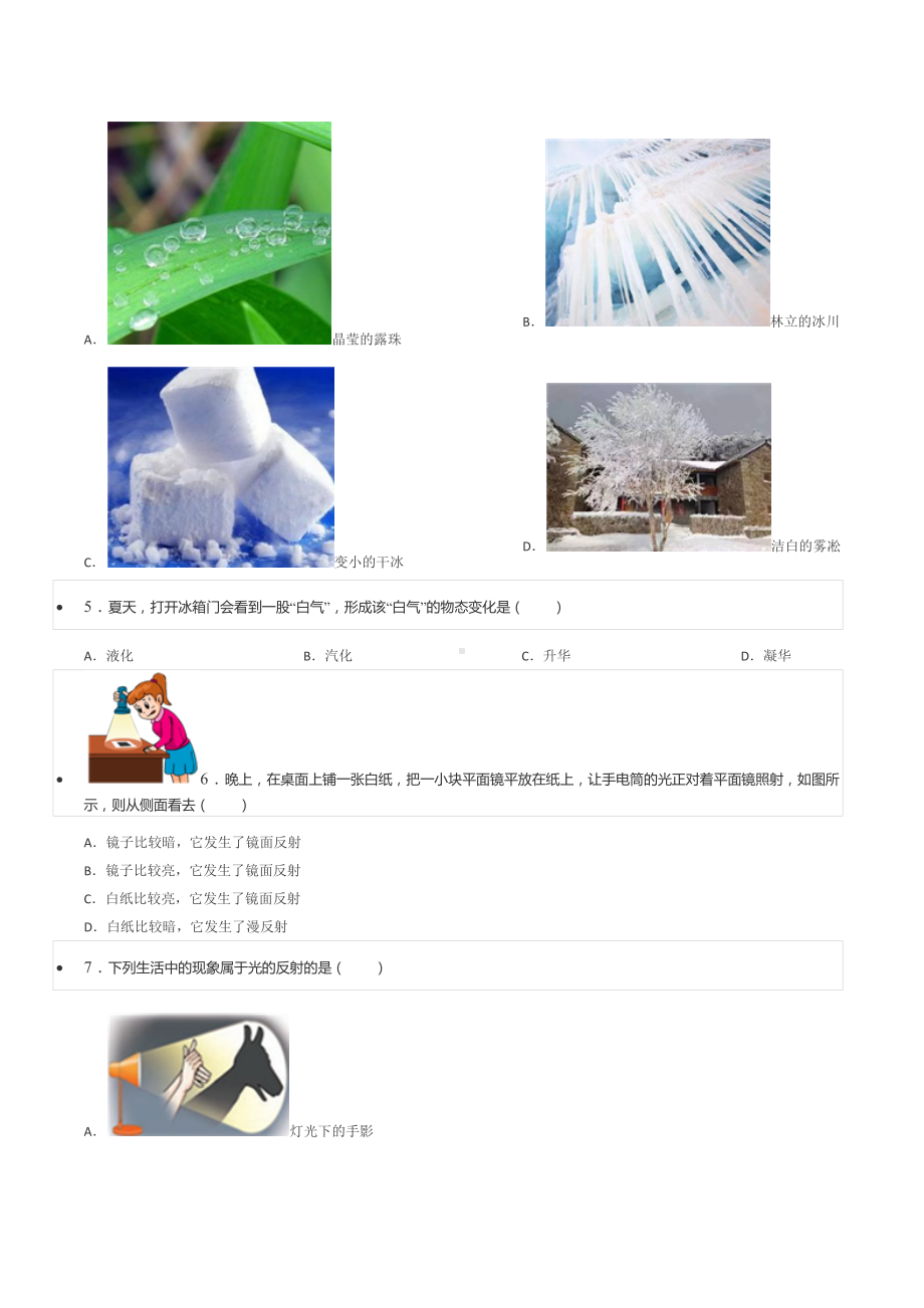 2021-2022学年湖北省宜昌市远安县八年级（上）期末物理试卷.docx_第2页