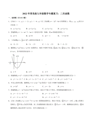 2022年青岛版九年级数学专题复习：二次函数.docx