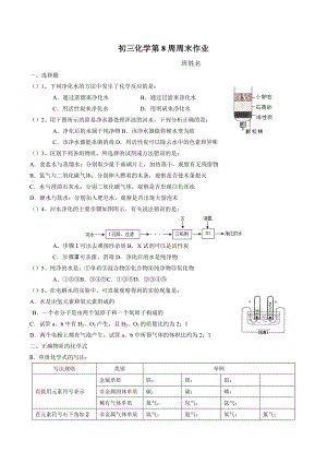 广东东莞虎门外语 2021~2022学年上学期（第8周）九年级化学周末作业.docx