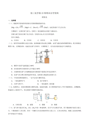 广东东莞虎门外语 2021~2022学年上学期九年级化学第15周周末自学资料.docx