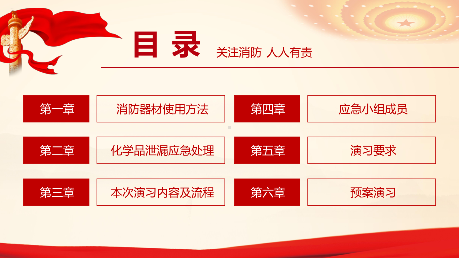 学习2022消防及泄漏应急演练方案简约大气消防安全人人有责下载通用PPT课件.pptx_第2页