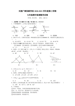 广东省河源市河源广赋创新 2020-2021学年七年级下学期期中数学试卷.docx