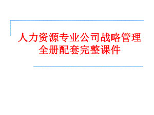 人力资源专业公司战略管理全册配套完整课件.ppt