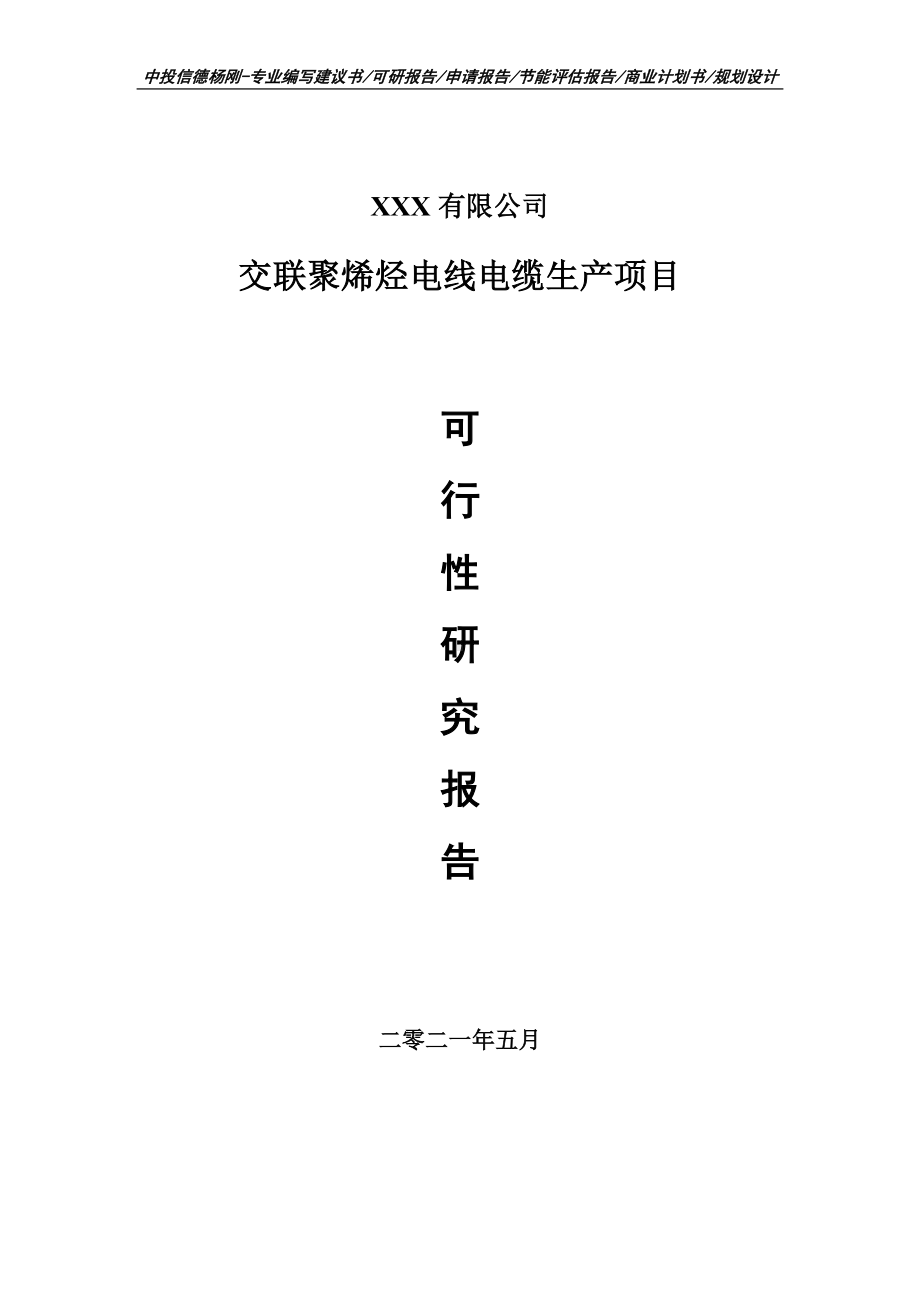 交联聚烯烃电线电缆生产项目申请报告可行性研究报告.doc_第1页