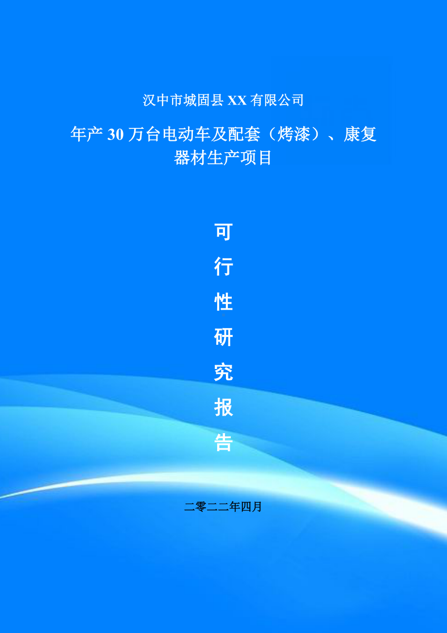 电动车及配套（烤漆）、康复器材生产项目可行性研究报告建议书.doc_第1页