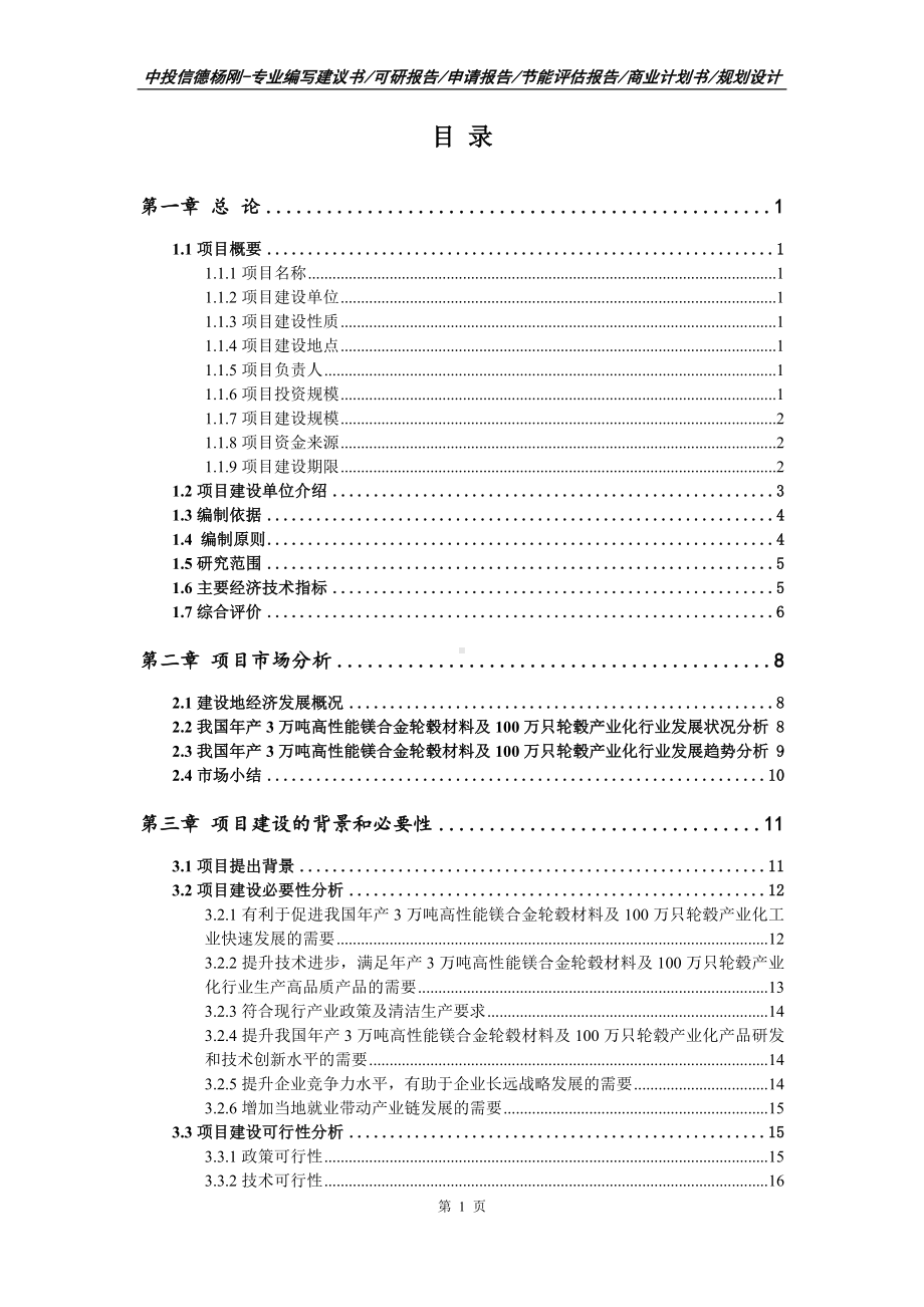 年产3万吨高性能镁合金轮毂材料及100万只轮毂可行性研究报告建议书案例.doc_第2页