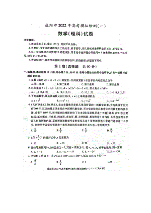 陕西省咸阳市2022届高三一模理科数学试题.pdf