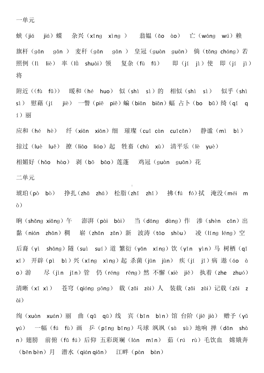 部编版四年级下册语文读音易错的字（素材）.docx_第1页