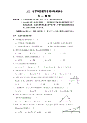 湖南省衡阳市2021-2022学年上学期九年级期末数学试题.pdf